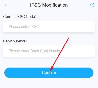 Click on confirm to submit your post login query